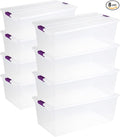 Sterilite 8-Pack 110 Quart ClearView Latch Box, Stackable Organizer Bins with Latching Lids - Clear Plastic Organization Containers for Closet, Bedroom, Shelving Units and Everyday Home Storage