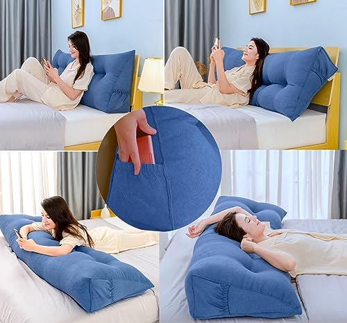 Peachwell Handmade Headboard Pillow- Triangular Wedge Support Large Bolster - Image 5