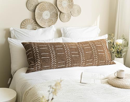 BlissBlush Decorativew Boho Body Pillow Cover 20x54, Boho Textured Oversize - Image 4