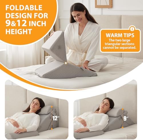 Ruqmuis Wedge Pillow Set for After Surgery, Incline Pillow Wedge for Headboard - Image 4