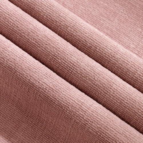 MIULEE Blush Pink Chenille Couch Euro Throw Pillow Covers - Image 6