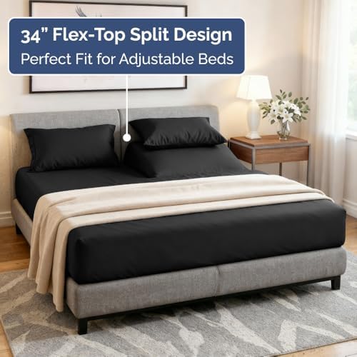 Flex Top Split Head King 4 Piece Sheet Set - Image 4