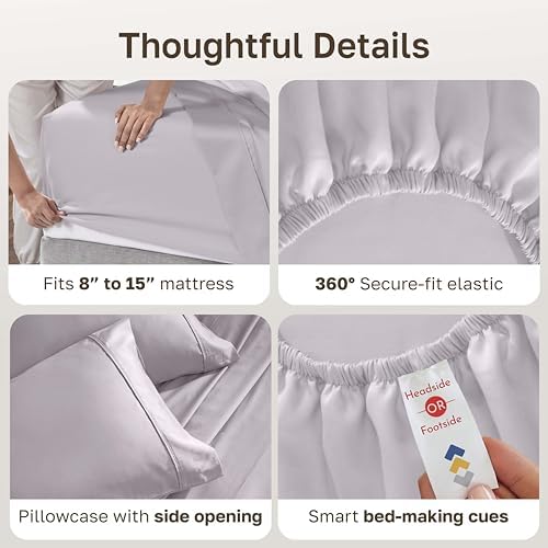 California Design Den Soft 100% Cotton Sateen 3 Pc Twin/XL Sheets Set - Image 5