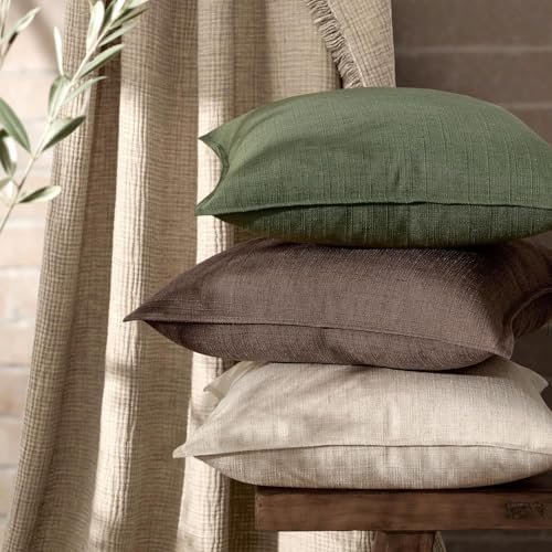 MIULEE Thick Textured Decorative Throw Pillow Covers 22x22 Inch Dark Brown - Image 4