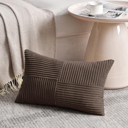 Fancy Homi 2 Packs Dark Brown Lumbar Decorative Throw Pillow Covers 16x32 Inch - Image 2