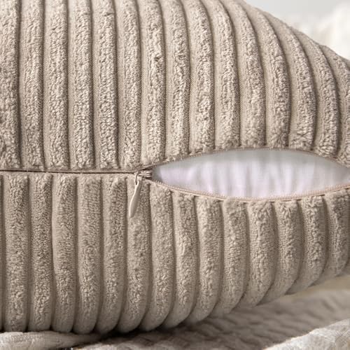 MIULEE Taupe Decorative Lumbar Throw Pillow Covers 12x20 Inch 2 Pack - Image 3