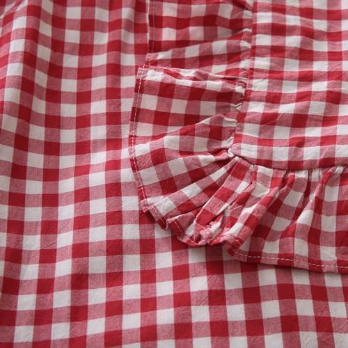 Mywinlle 2 Pack Red/White Plaid Gingham Throw Pillow Covers 18"x18" - Image 4