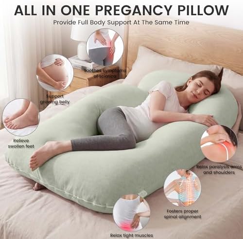Jcickt Pregnancy Pillow for Sleeping, 59 inch Maternity Pillow - Image 3
