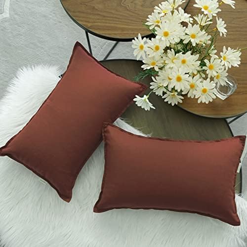 Jeanerlor Natural Cotton Linen Green Decorative 12"x20" Throw Pillow Case - Image 3