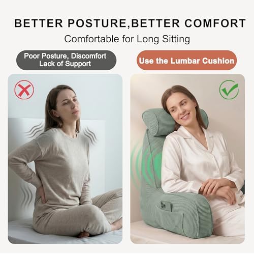Corduroy Reading Pillow for Sitting Up, Bed Rest Pillow - Image 5