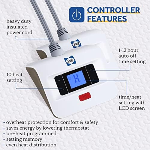 Sealy Heated Mattress Pad King Size Dual Controller Machine Washable 78×80" - Image 5