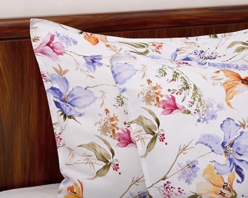 CHUFFED 100% French Linen Pillow Cases Pastel Bloom Print, Farmhouse Floral - Image 7