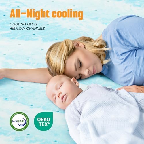 Topper 2 Inch Memory Foam Mattress Topper, Cooling Gel Foam Mattress Topper - Image 5