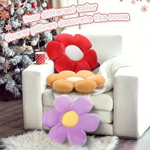 Reginary 4 Pcs Flower Floor Pillow Cushion Kids, Attractive - Image 5