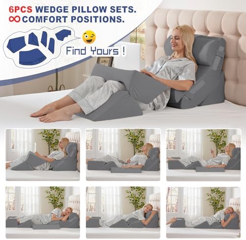WSOFRLAC 6PCS Multi-Functional Bed Wedge Pillow Kit - Image 5