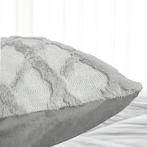 Home Long Body Lumbar Pillow case Cover, Solid Color Geometry Cushion Plush - Image 2