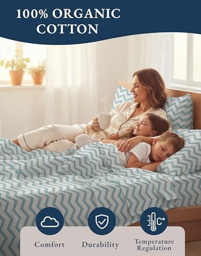 LANE LINEN Queen Sheet Set 100% Organic Cotton Cooling Soft 4pc - Image 6