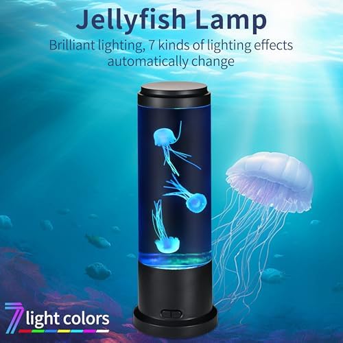 EDIER Jellyfish Lamp, 11 Inch Jellyfish Aquarium with Color Changing Light, Noiseless Pump, USB Powered Mood Light for Home Decor Kids Men Women - Image 2