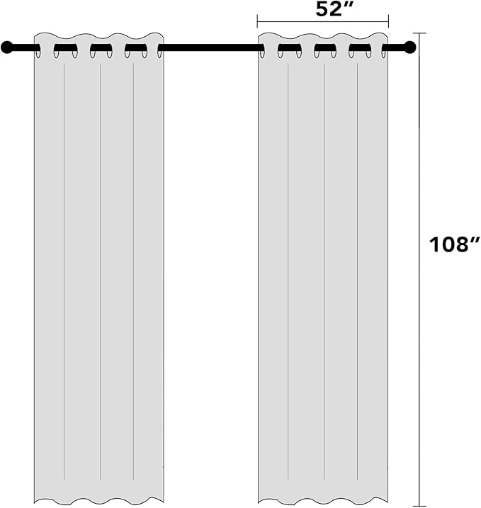 PrinceDeco 100% Blackout Curtains 108 Inches Long 2 Panels Set Burlap Vintage Open Linen Weave Flax Thermal Curtains with White Liner Soundproof Window Treatment Drapes for Nursery, Glacier Grey