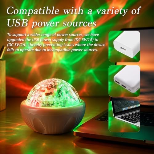 Northern Light Projector Night Light with Remote Control, Beige - Image 3