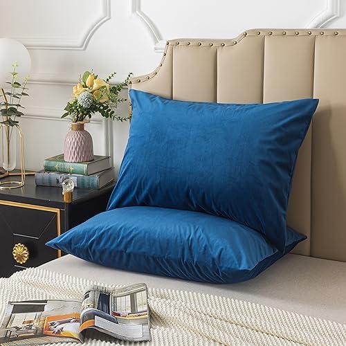 H HOUSEHOLD Set of 2 Velvet Queen Size Pillowcase, Soft and Cozy Luxury Fuzzy - Image 2