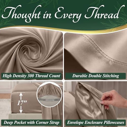 DECOLURE 100% Viscose Derived from Bamboo Sheets King Size, Luxury 6 Pc Set - Image 4