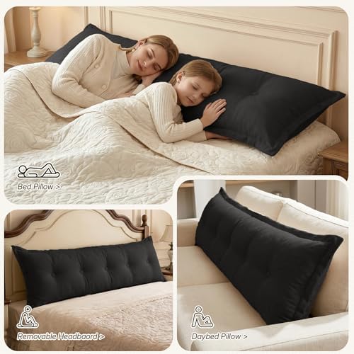 WOWMAX Headboard Pillow Queen Bolster Reading Pillow - Image 3