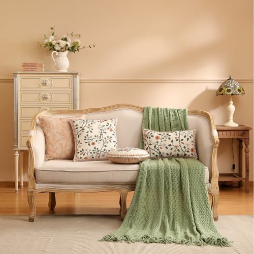 ISAENNE Designer Elegant Vintage Linen Throw Pillow Cover - Image 3