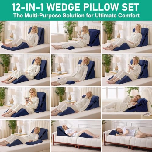 4PCS Wedge Pillow Set for After Surgery, Orthopedic Bed Wedge Pillow for Back - Image 5