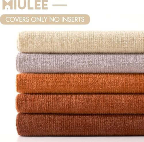 MIULEE Halloween Fall Burnt Orange Chenille Euro Pillow Covers - Image 6
