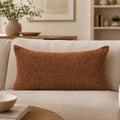 JoraLion 16x24 inch Boucle Lumbar Pillow Cover, Rust Woven Texture Neutral Long by JoraLion