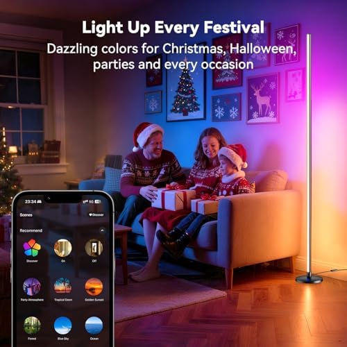 RGB LED Corner Floor Lamp, Music Sync, App Remote, Ambient Lighting - Image 6