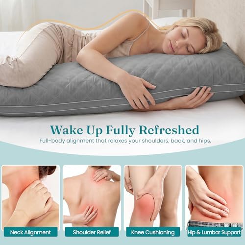 Oubonun Full Body Pillow for Side Sleeper, Adjustable Firm Long Bed Pillow - Image 5