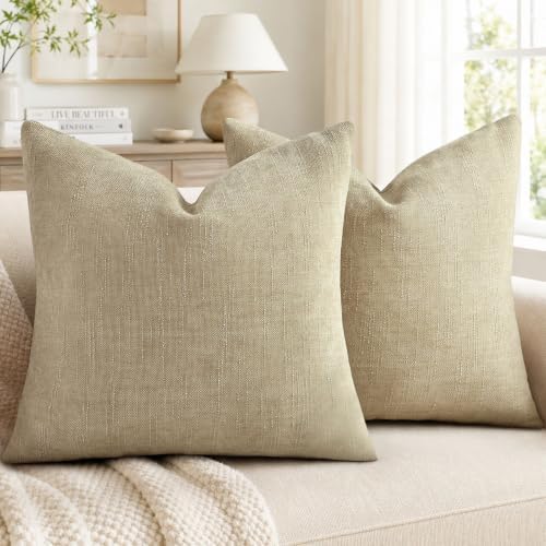 decorUhome Chenille Decorative Throw Pillow Covers 22x22 Set of 2 by decorUhome