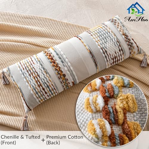 AmHoo Chenille Striped Textured Boho Throw Pillow Covers Aesthetic - Image 2