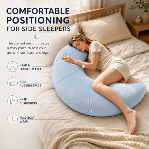 Moon Body Pillow, Oversized C Shaped Full Body Pillow - Image 4