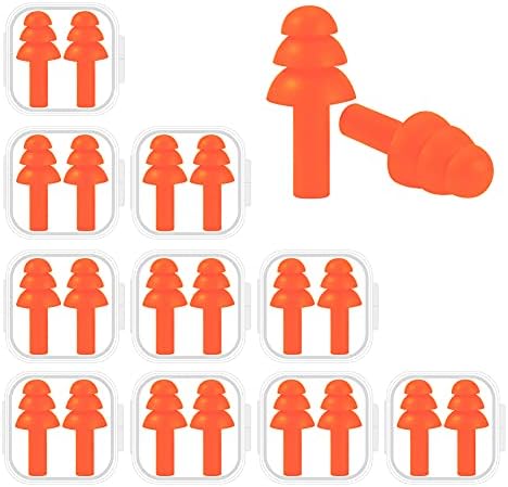 10 Pairs Noise Cancelling Ear Plugs, Premium Soft Silicone, Waterproof by BUYBUYGO
