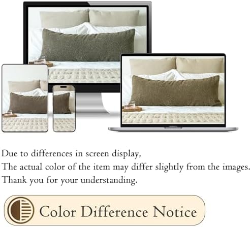 JoraLion 14x36 inch Boucle Lumbar Pillow Cover, Dark Brown Woven Texture - Image 3