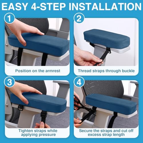 Smiry Memory Foam Office Chair Armrest Pads, Non-Slip Armrest Cushion - Image 6