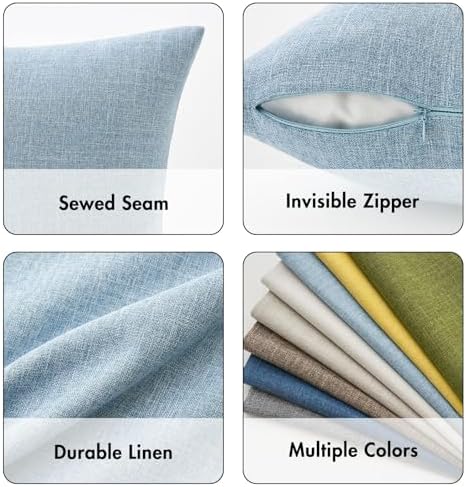 MIULEE Pack of 2 Decorative Linen Burlap Textured Pillow Covers Farmhouse Boho - Image 4