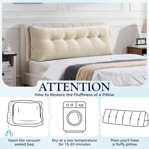 Large Headboard Wedge Pillow Full Triangular Dorm Bed Rest Reading Backrest - Image 6