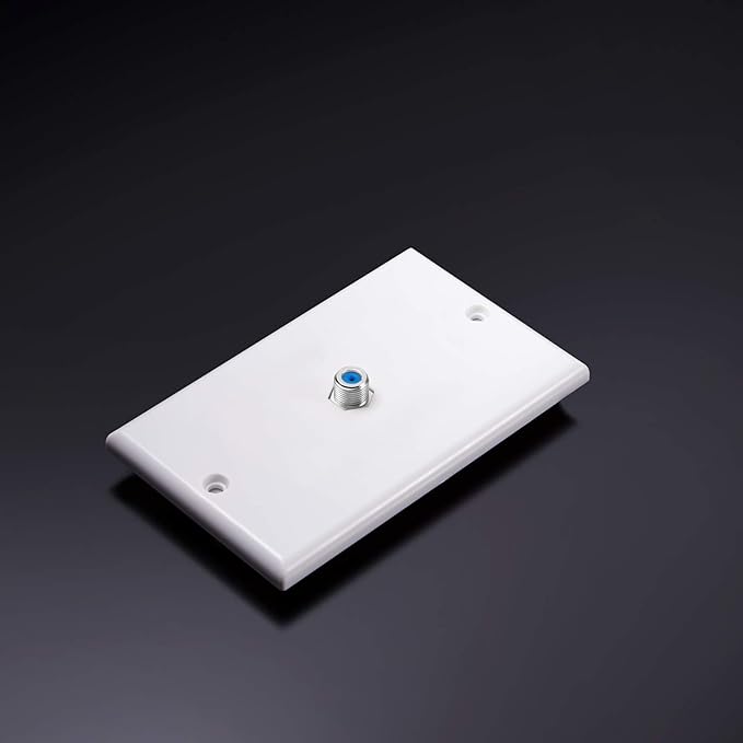 1-Port TV Cable Wall Jack F Connector Coax Video Jack Single Gang Wall Plates (Blue, 16 Pcs)