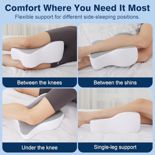UJPFEO Knee Pillow for Side Sleepers, Memory Foam Leg Pillow - Image 6
