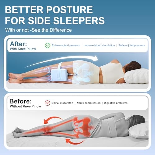 UJPFEO Knee Pillow for Side Sleepers, Memory Foam Leg Support Pillow for - Image 6