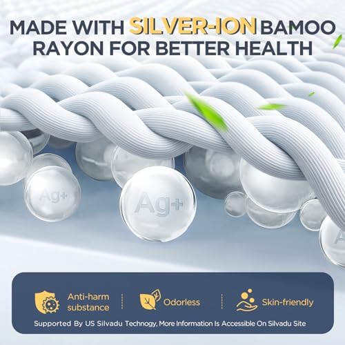 100% Waterproof Mattress Protector, Hypoallergenic Silver-Infused Mattress - Image 2