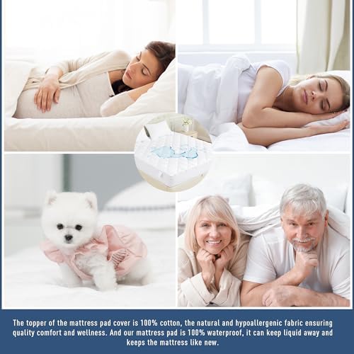 Sunflower Full Mattress Pad Waterproof, Cotton Mattress Protector - Image 6