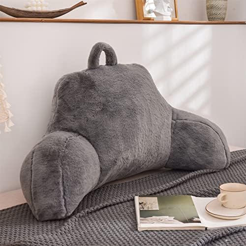A Nice Night Faux Fur Reading Pillow Bed Wedge Large Adult Children Backrest - Image 3