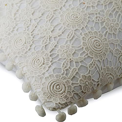 The HomeCentric Euro Pillow Sham, Decorative Pillow Covers 12x26 inch Ivory - Image 2