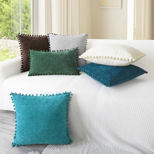 CaliTime Decorative Couch Throw Pillow Covers 22 X 22 Inches Coffee - Image 4