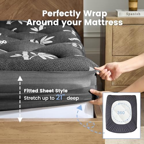 California King Mattress Topper, Thick Pillow Top Mattress Pad - Image 6